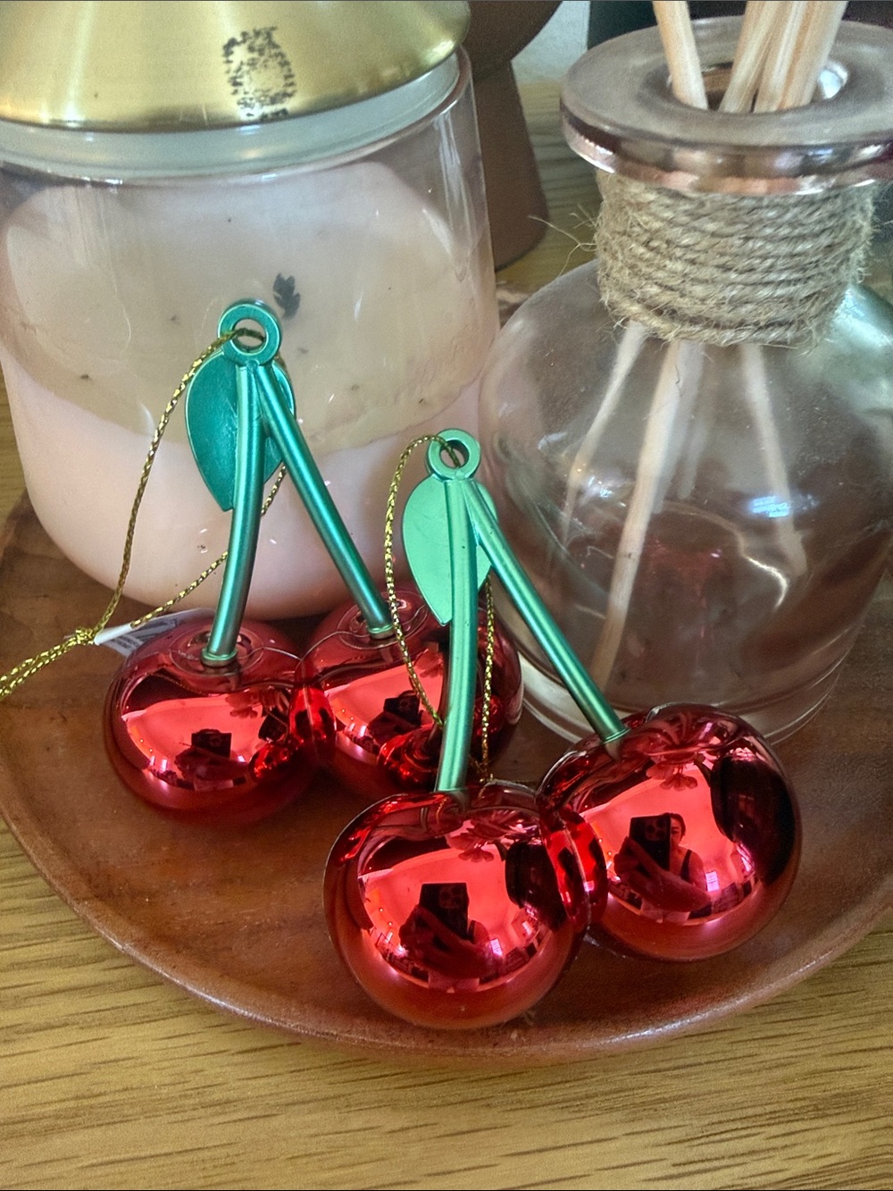 Target cherry ornaments 2 piece plastic